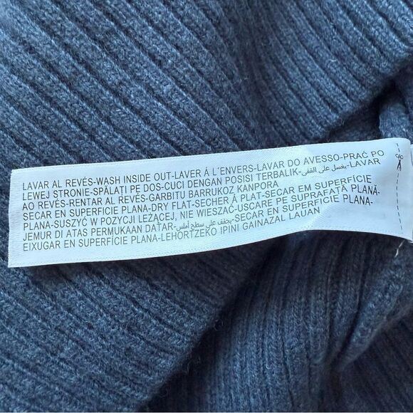 MASSIMO DUTTI Women’s Wool Cashmere Blend High Neck Knit Sweater Blue Medium - Picture 5 of 8